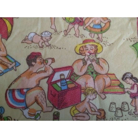 Chatham Vintage Blanket Day at the Beach Bathing Beauties  44" x 70" EUC - Picture 6 of 9